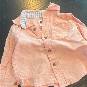 Jamie and Jack coral linen button down